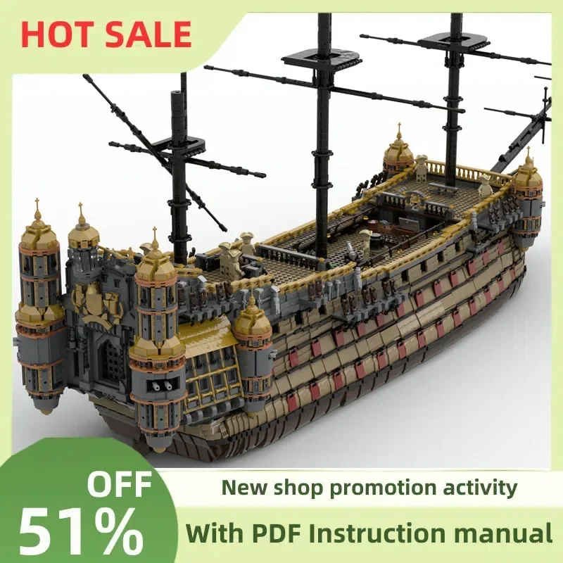 

New Famous Pirate Movies Series Silent Mary Battleship Moc View Model Custom Puzzle Diy Creative Ideas Kid Toys Birthday Gift