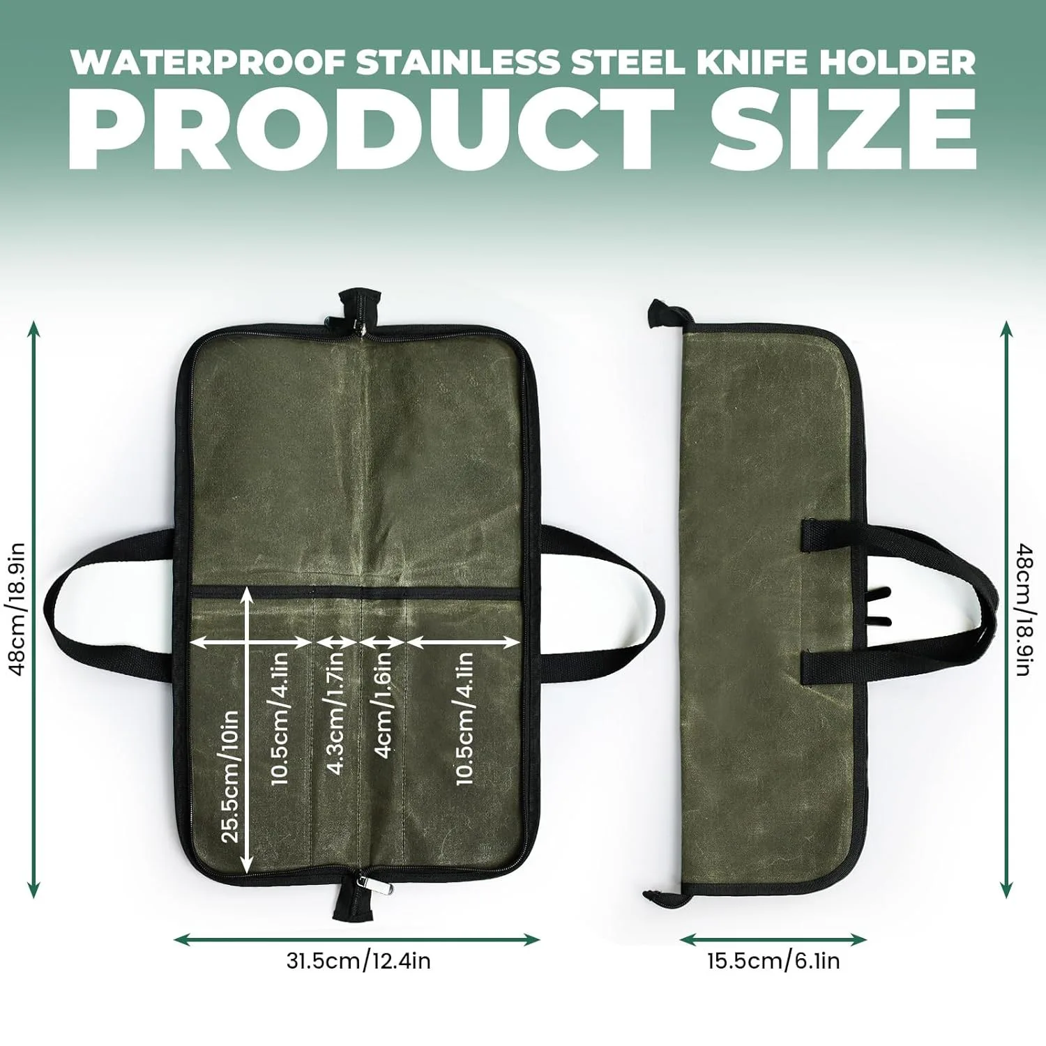 

Camping Knife Roll Bag, Waterproof Portable Chef Bag for Outdoor Picnic Kitchen Utensil Organizer