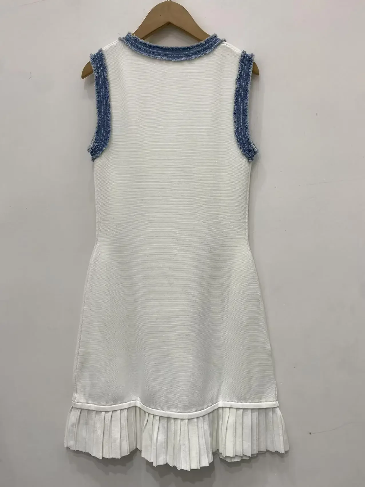 

Women's Denim Slim Fit Knit Dress Single Breasted Elegant Mini Dress