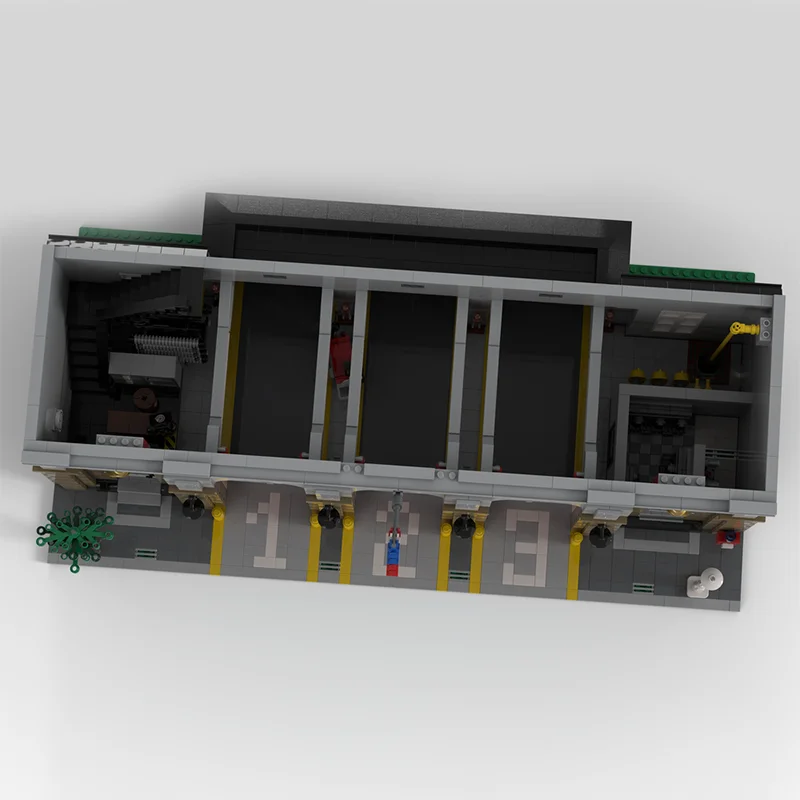 5341PCS Moc-bouwstenenset - Uitdagend architectonisch modelstenen voor Grand Fire Brigade - City Street-toevoegingsdisplay