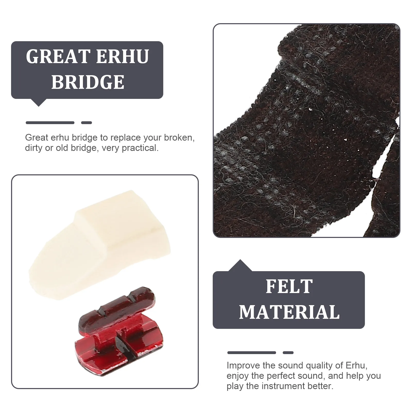 

s Erhu Bridge Filter Replacement Accessories Sponge Sound Mat Simple Design String Guard Enhanced Sound