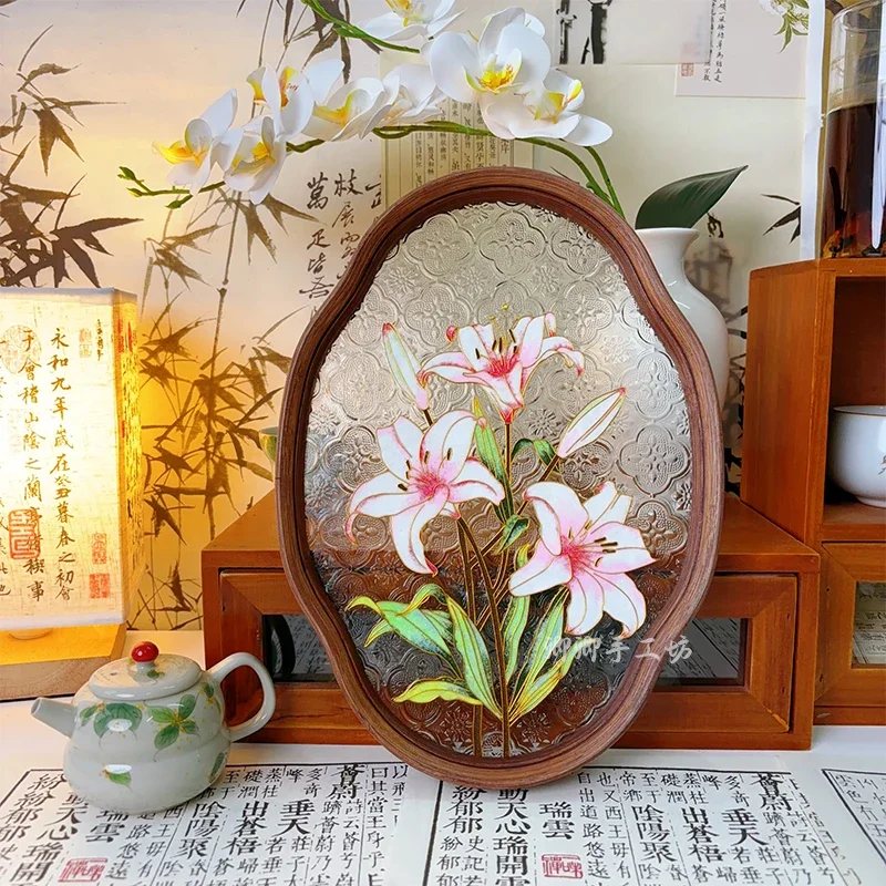 Lily Cloisonne Enamel DIY Cloisonne Intangible Cultural Heritage Handmade Material Package High-end Handmade Gifts Antique