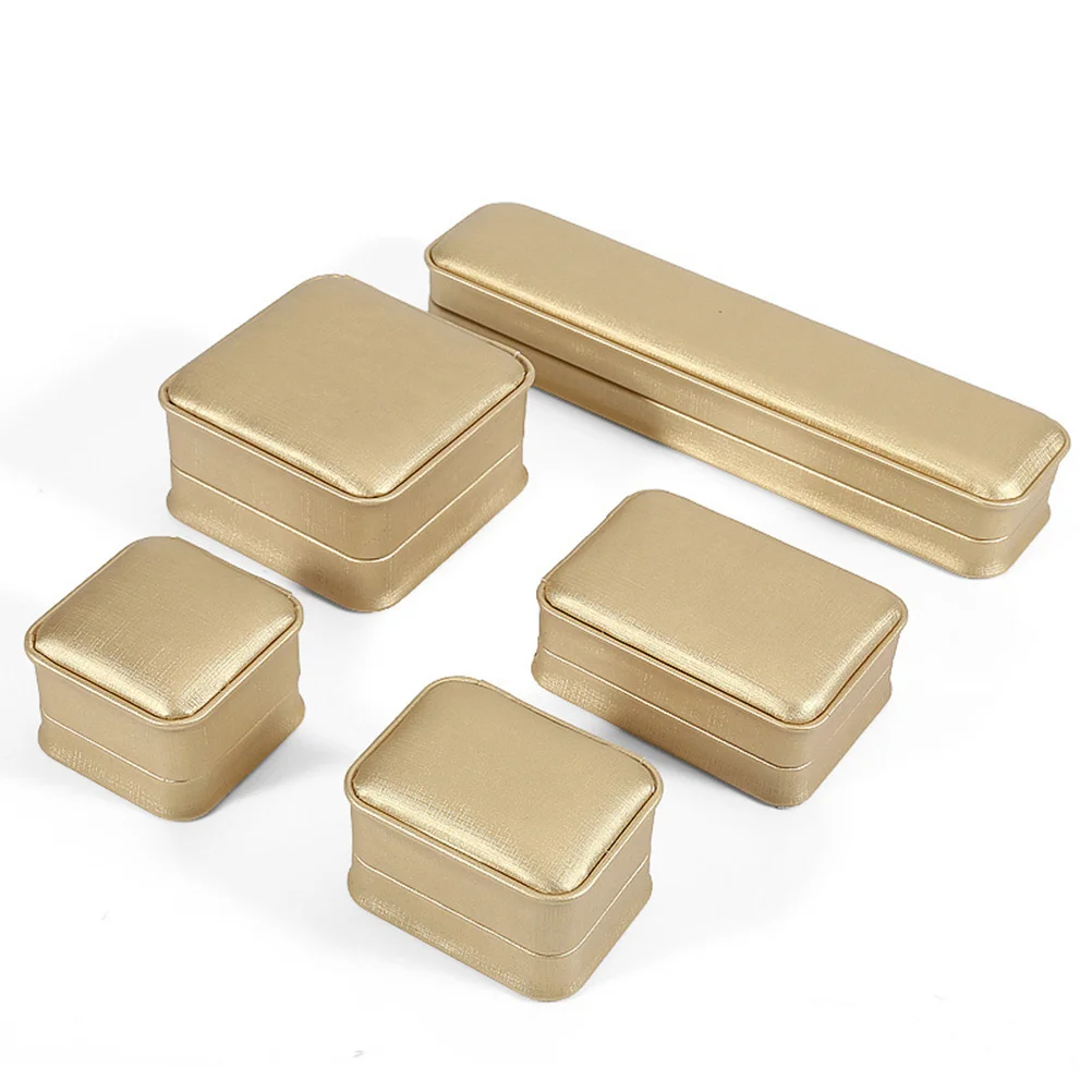 

Wedding Jewelry Box Premium Pu Ring Gift Case Noble Color Portable Jewelry Storage Organizer Small Gift Packaging Box For Women