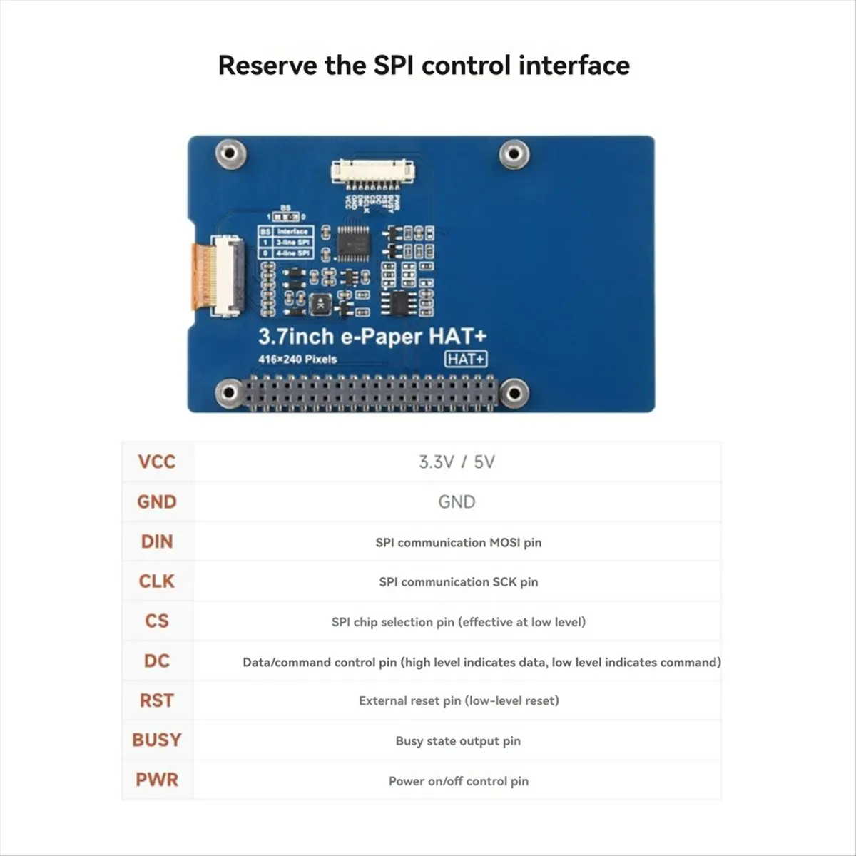 ☶❈＊♥AC599-3.7inch E-Paper Display Module 416x240 Red-Yellow-Black-White for STM32 Screen Version