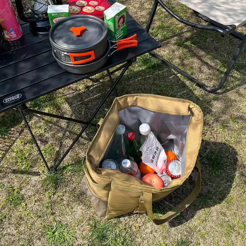 

Folding Picnic Camping Lunch Bags Insulated Car Bag Cool Hamper Portable Travel Storage Outdoor Bag Beach Box For Cooler Basket