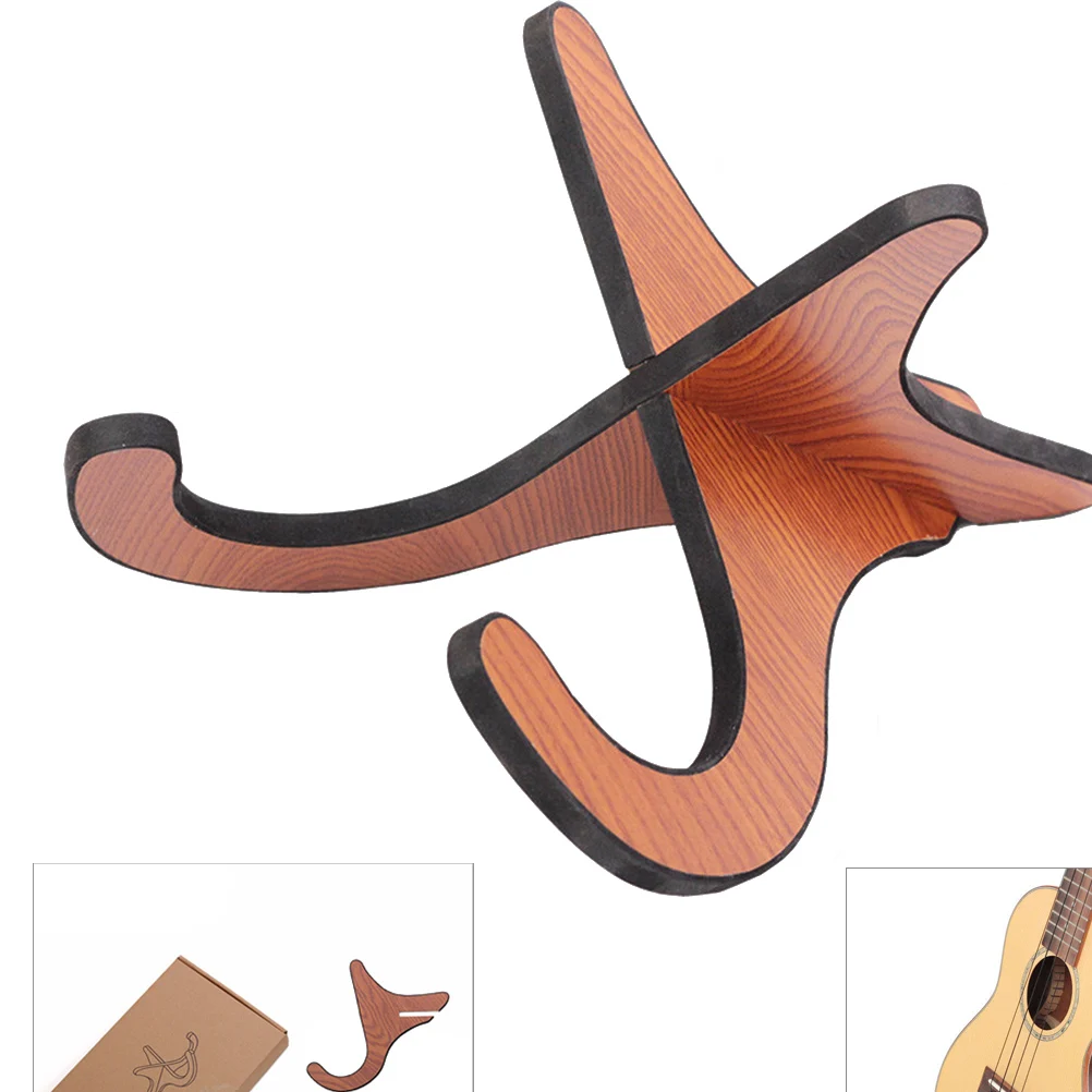 

Ukulele Stand Banjo Guitar Cradle Music for Desk Holder Tenor Wooden Detachable