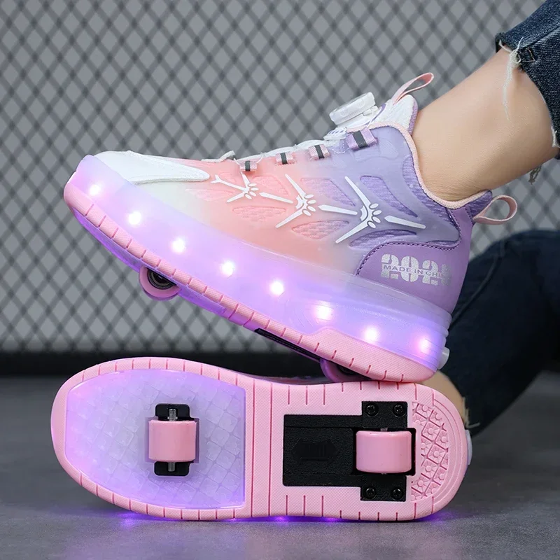 New Kids Roller Skates Rolling Wheeled Shoes Removable Sneakers for Boys Girls Shoe with Wheel Speed Inline Powerslide Skate