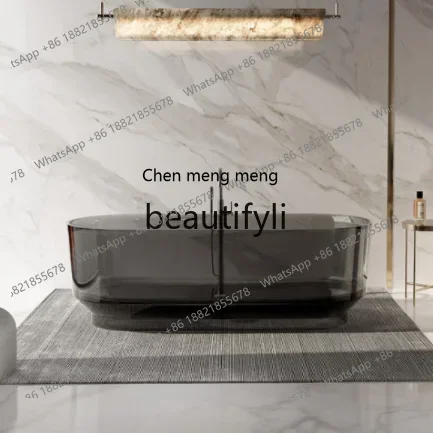 zqxBathroom Transparent resin bathtub Art Design Home Hotel Homestay Oval bathtub