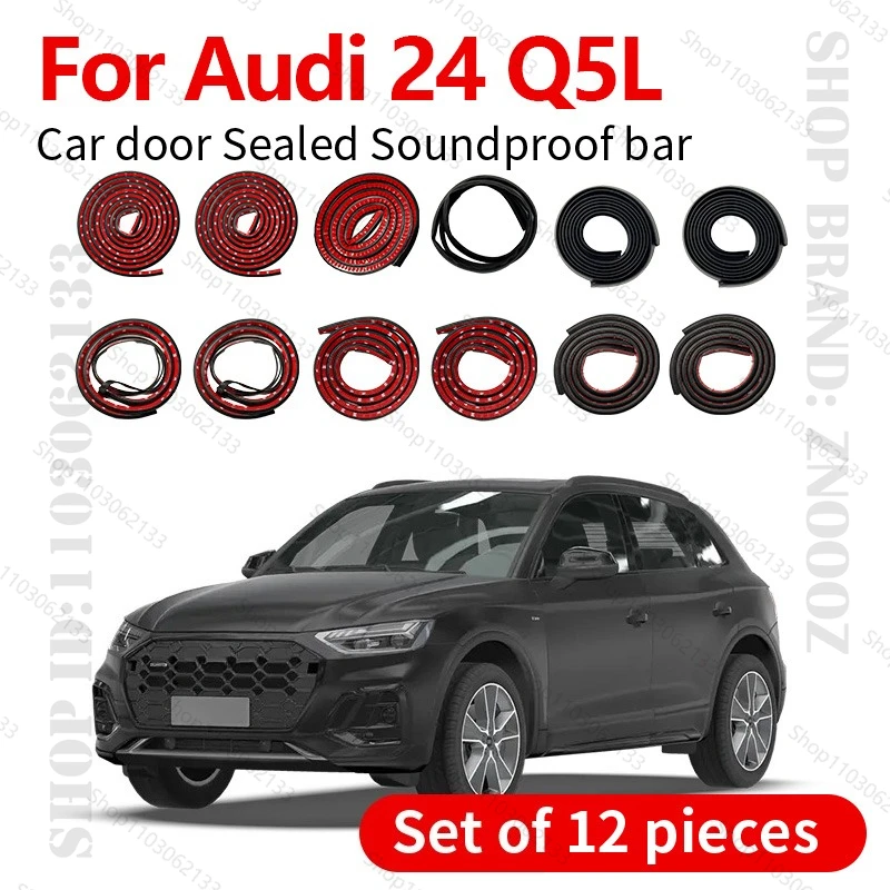 

2018-2022 For Audi 24 Q5L Car Door Seal Strip Rubber Double Layer Sealing Protector Soundproof Seal Dustproof Seal Strip 12PCS