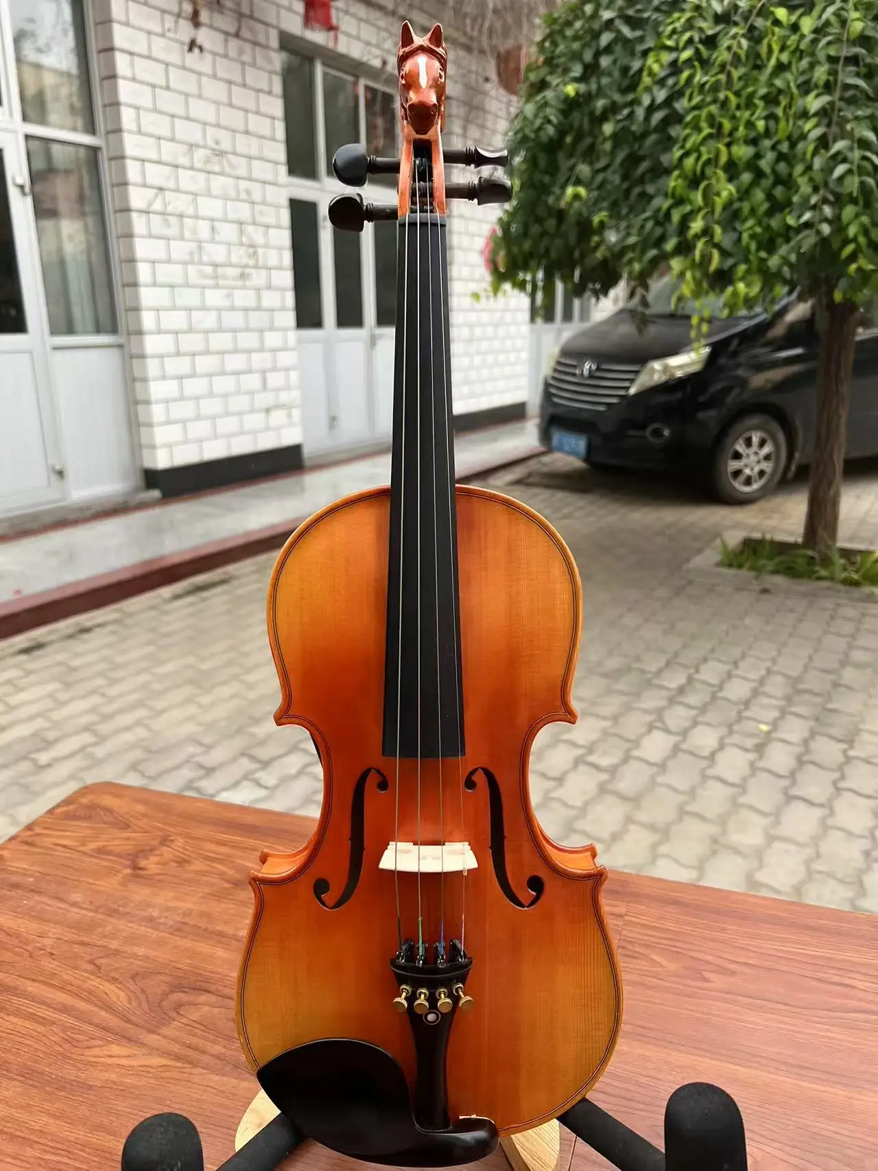 Strad style SONG Brand master 4/4 Violin,horse neck,Flames back,good sound#15829