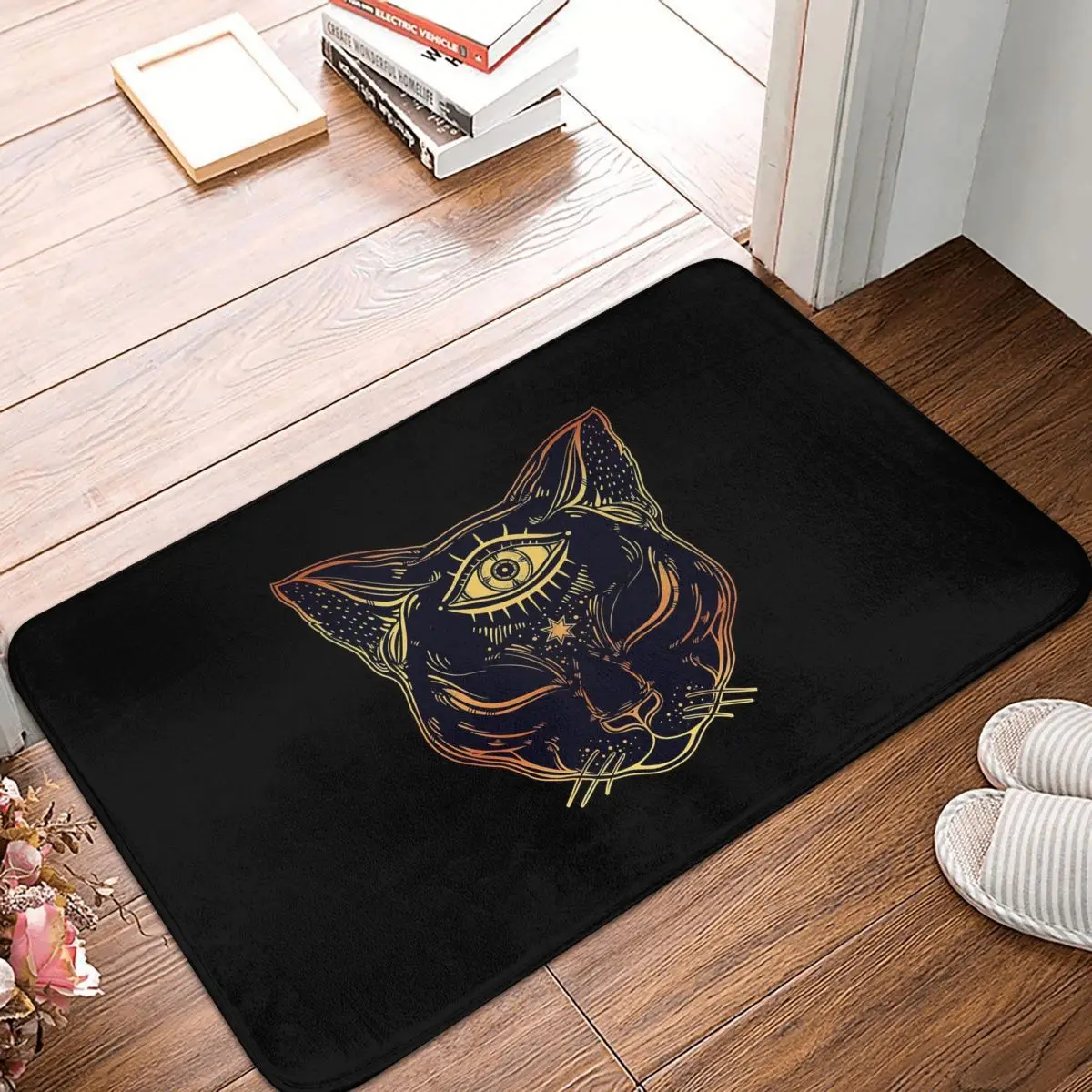 Egyptian Classical Pharaoh Anubis Cat Doormat Kitchen Entrance Home Floor Mat Anti-slip Carpet Rug for Bathroom Footpad Mats