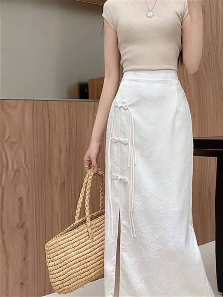 

Новая женская юбка в китайском стиле с вышивкой, асимметричная, с завышенной талией, облегающая, длинная, весна-лето, новинка, юбка А-силуэта