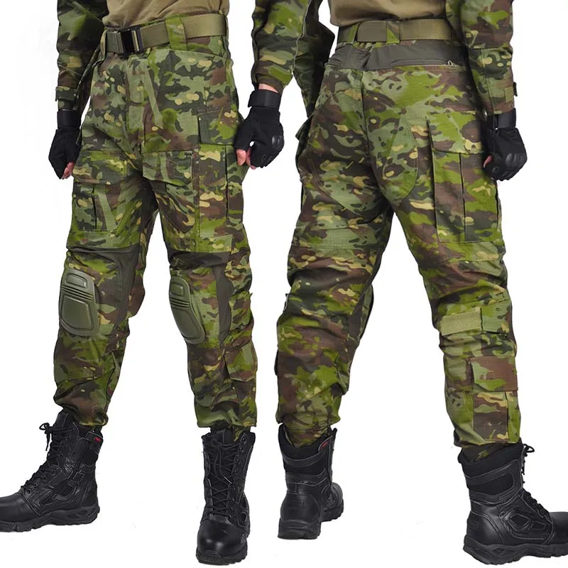 HAN WILD Combat Pants with Knee Pads G3 Camo Trousers Hunting Clothes Tactical Pant Military Army Airsoft Pants Hiking Pant