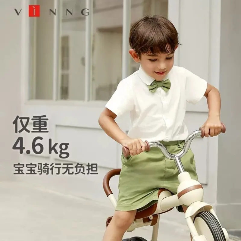 Bicicleta de triciclos para niños, scooter para bebés de 1-3-5 años, bicicleta de equilibrio de empuje manual para caminar, scooter multifunción para bebés