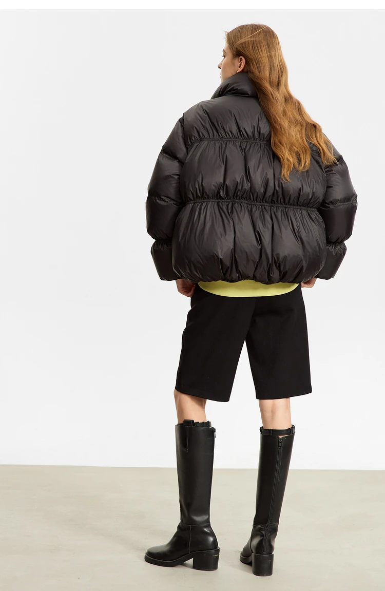 AMII Minimalist Women's Winter Down Jacket Zipper Button Warm Short Overcoats 2025 Winter New Female Solid Down Jacket 12344053