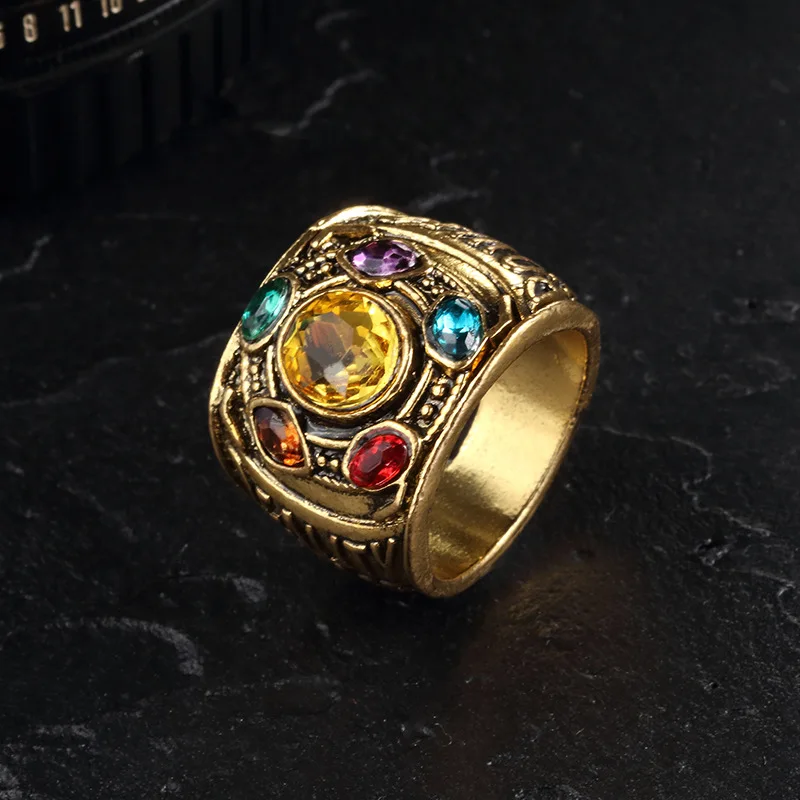 Cool New Fashion Men's Power Ring Infinity Wars Thanos Cosplay  Anime Alloy Ring Jewelery Punk Gothic Hip Hop Ring Male