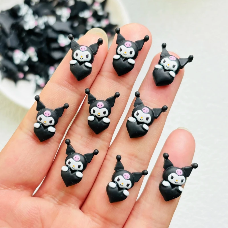 20 Pcs Cute Cartoon Animal Peach Heart Resin Figurine Crafts Cabochon Ornament Jewelry Manicure Hairpin Making Accessories