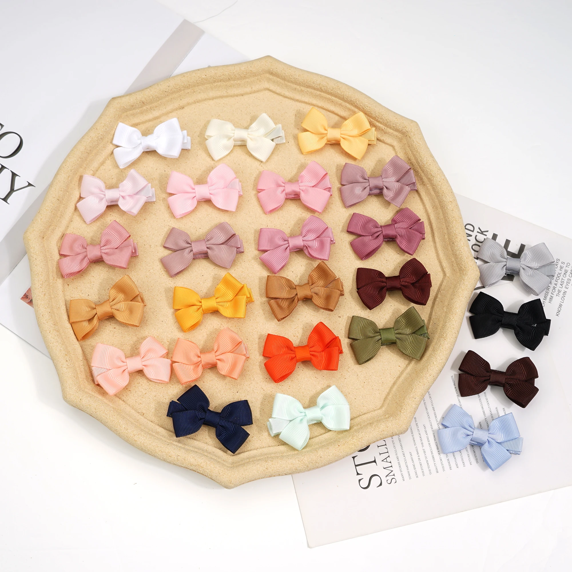 10/20/25/50pcs Baby Girls Hair Bows in Pairs 2'' Ribbon Bows Alligator Hair Clips Barrettes for Infants Toddlers Girls Kids