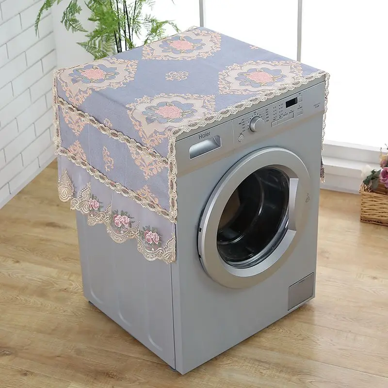 Polyester Washing Machine Dust Cover Fully Automatic Drum Washing Machine Cover Cloth Lace Fabric Refrigerator Cover Cloth ZE871