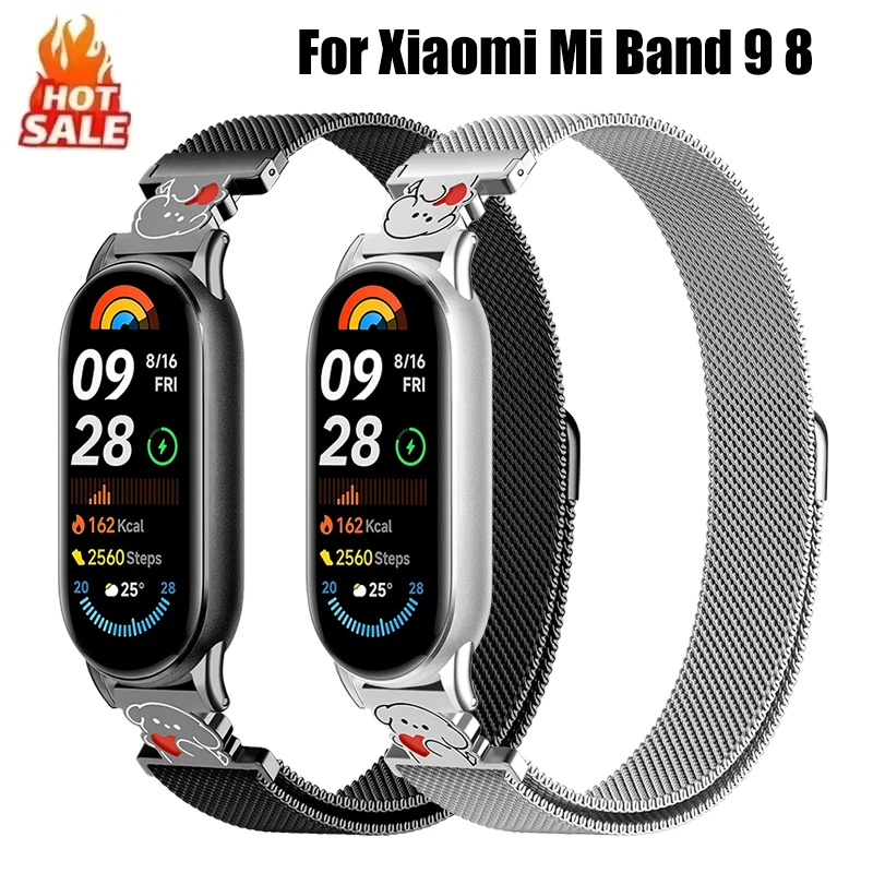 

Stainless Steel Strap for Xiaomi Mi 9 8 Band Metal Milanese Bracelet on Mi Band 8 Wristband for Mi Band 9 8 Strap Accessories
