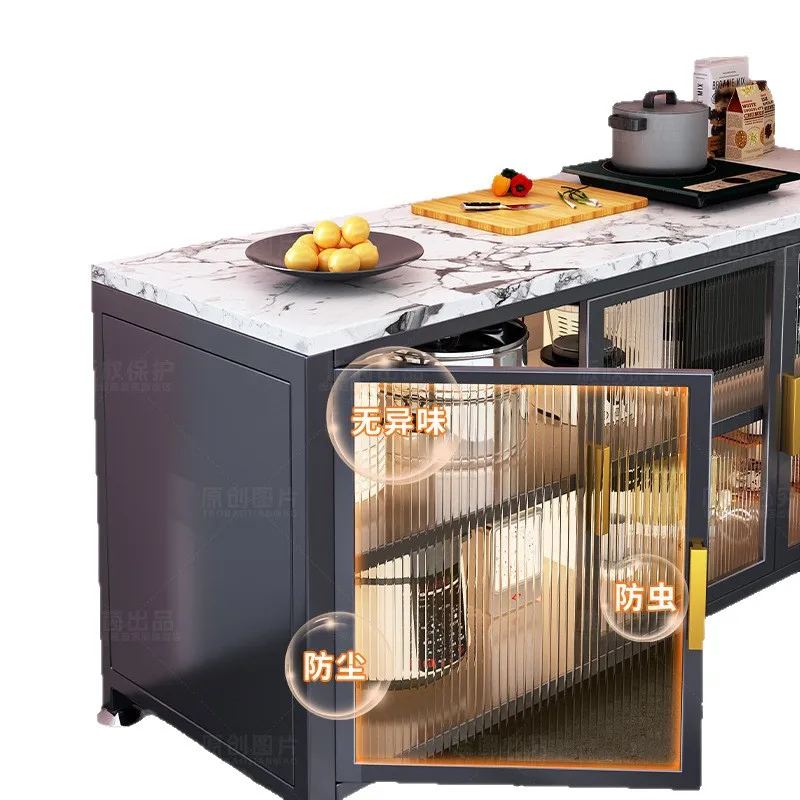 DSA rock slab kitchen rack floor-to-ceiling multi-layer console integrated cabinet against the wall multi-functional  storage