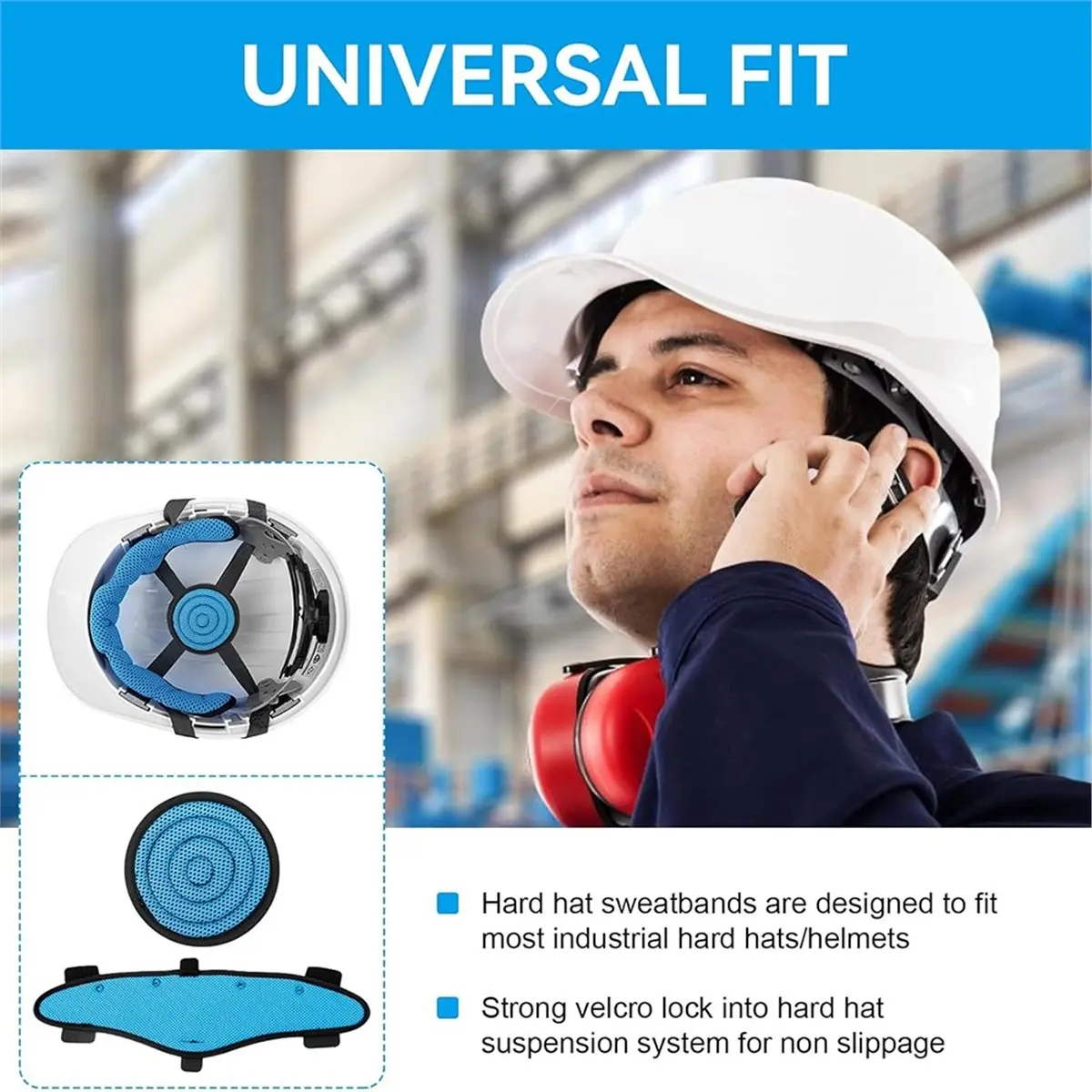 Best sales 2026 3 Pcs Hard Hat Sweatband and Top Pad Set, Washable Cooling Liner for Safety Helmets