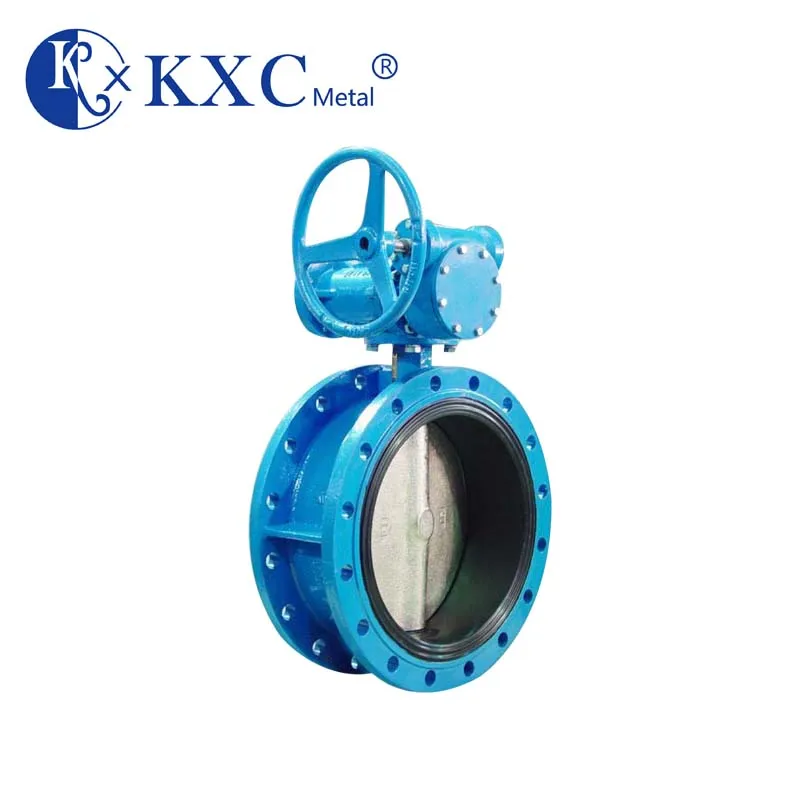 شفة مزدوجة PN10 PN16 صمام فراشة يدوي من الحديد الليفي نوع متحدة المركز مع Dn500 للوسائط المائية #4