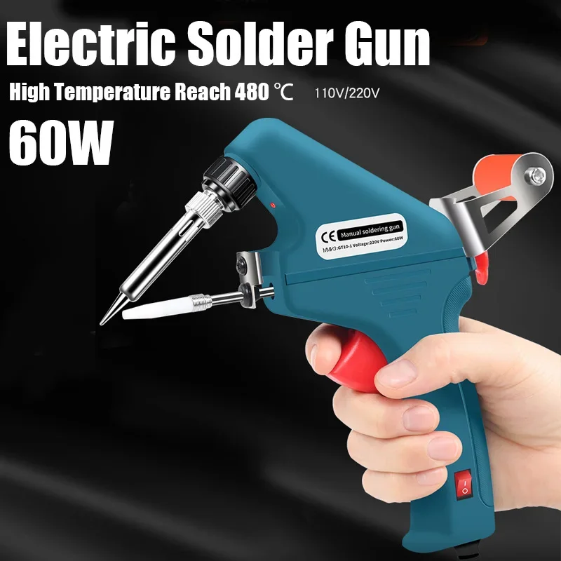 

60W Internal Heating Electric Solder Gun High Temperature Reach 480 ℃ Electric Soldering Iron Tip Electric Repair Welding Tools