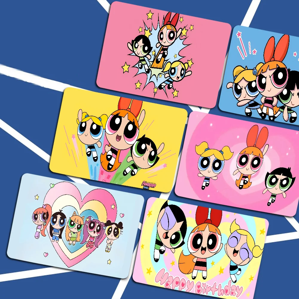 Cute P-Powerpuff-Girls Pattern Hot Rubber Mouse Durable Desktop Mousepad Size For Large Edge Locking Game Keyboard Pad