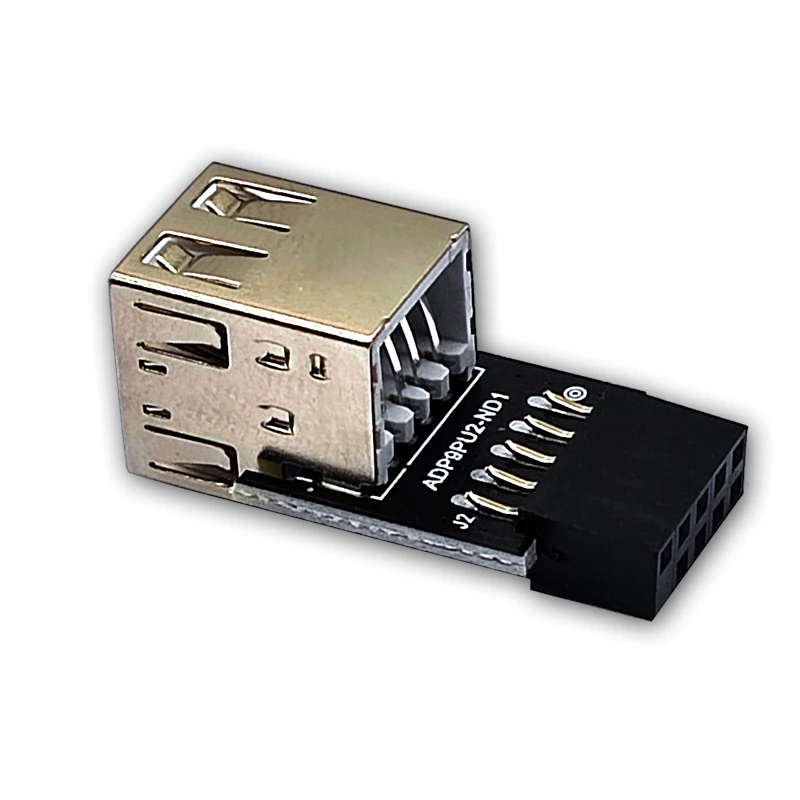 NEW 9pin USB Adapter Connector to 2 Port USB2.0 Internal Motherboard 9pin To 2 Port USB 2.0 A Female Adapter Converter PCB Board