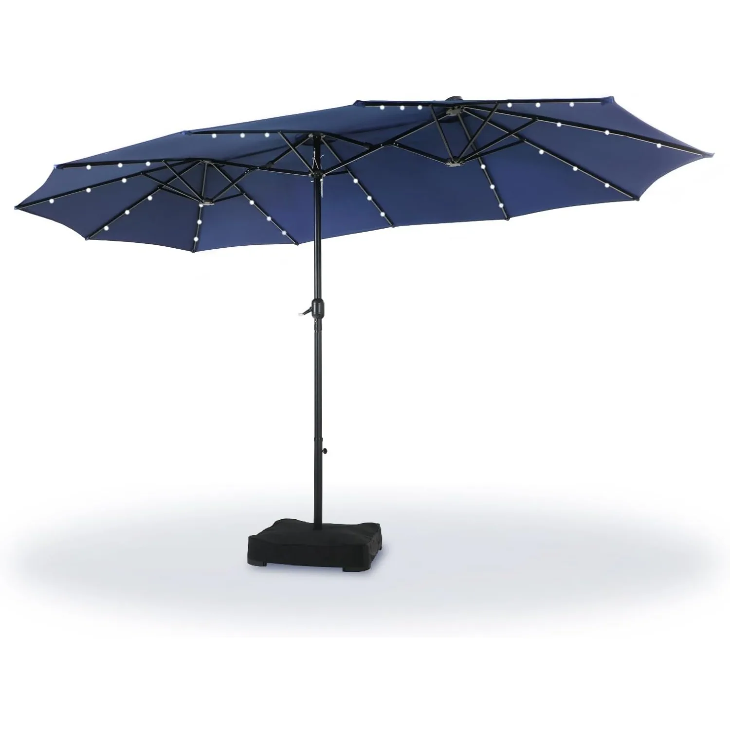 

Sophia & William 15 Ft Extra Large Patio Umbrella Solar Lights Rectangular Outdoor Base Included Market Double-sided Heavy Duty