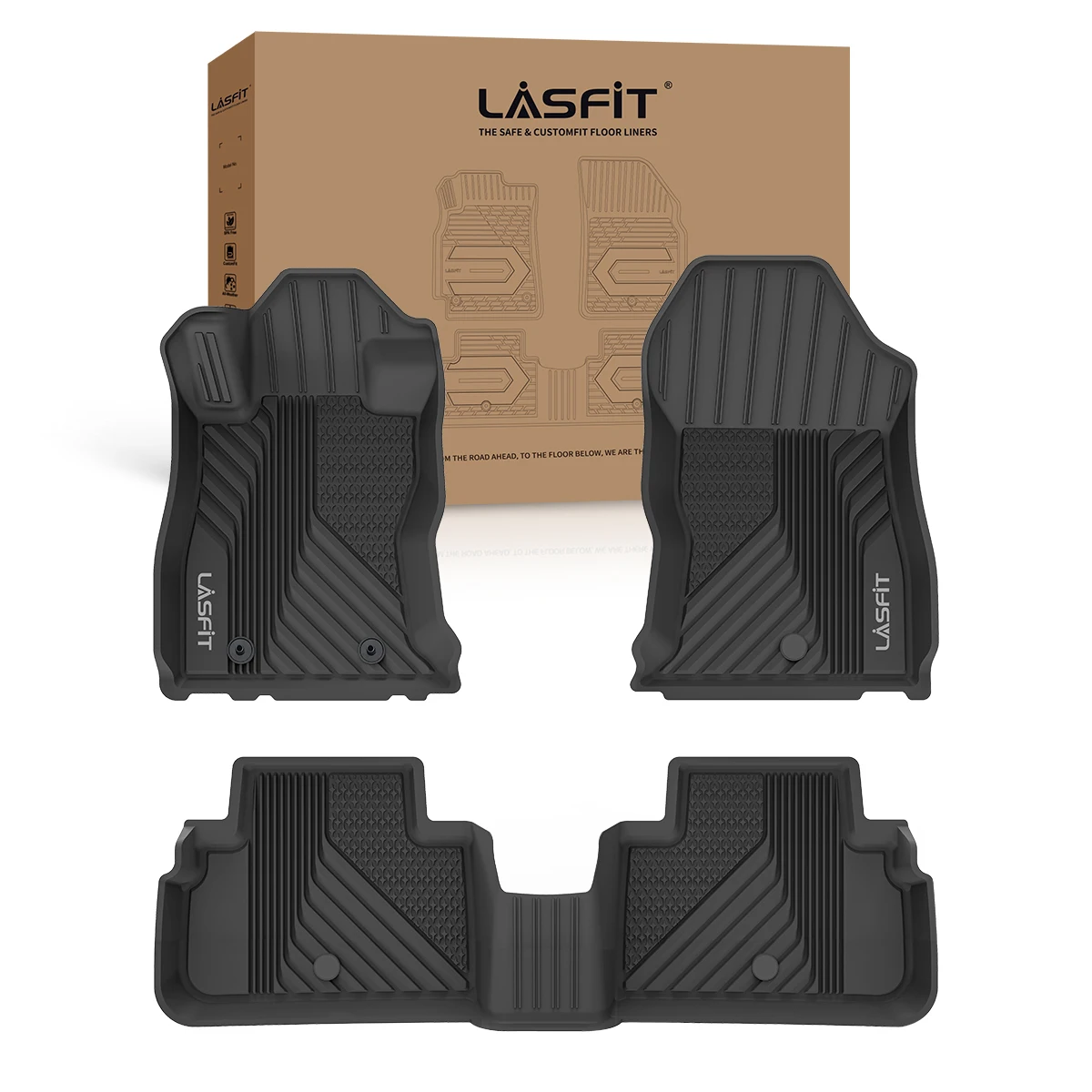 LASFIT Floor Mats Fit for Subaru Forester 2024 2023 2022 2021 2020 2019 1st and 2nd Row Custom All Weather Black Floor Liners