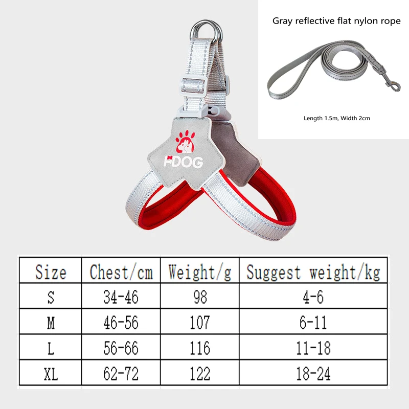 Coleira para animais de estimação em forma de Y, cinta peitoral para cães, colete reflexivo ajustável, tipo à prova de explosão, coleira para caminhada de cães pequenos e médios