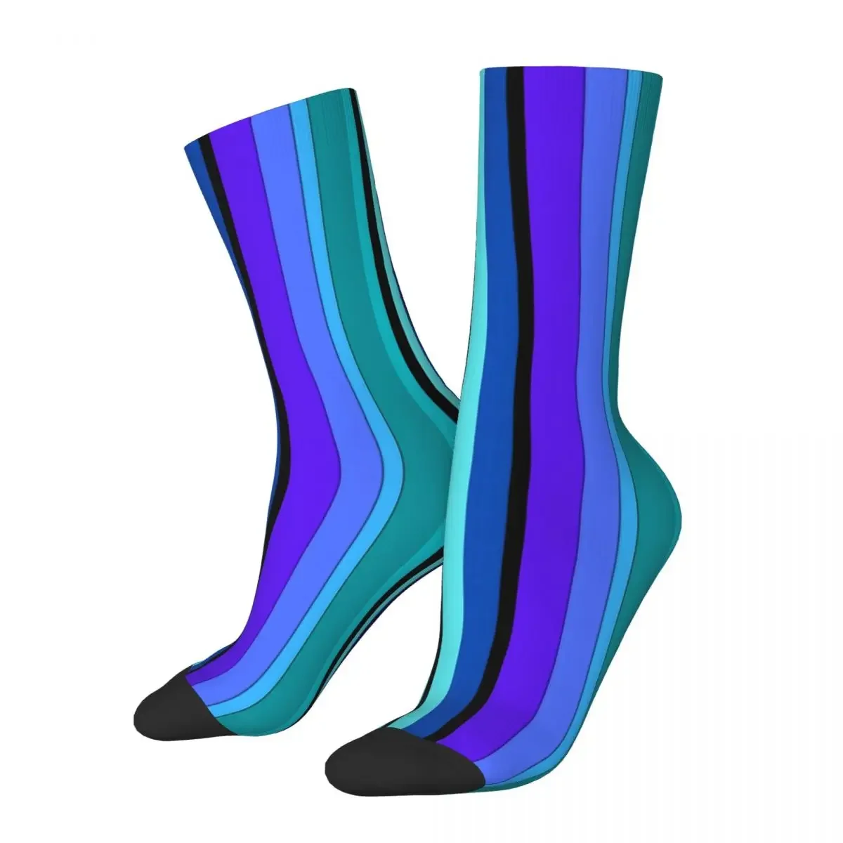 Colorblock Stockings Couple Rainbow Pinstripe Socks Soft Vintage  Running Sports Anti Slip Design  Birthday Present