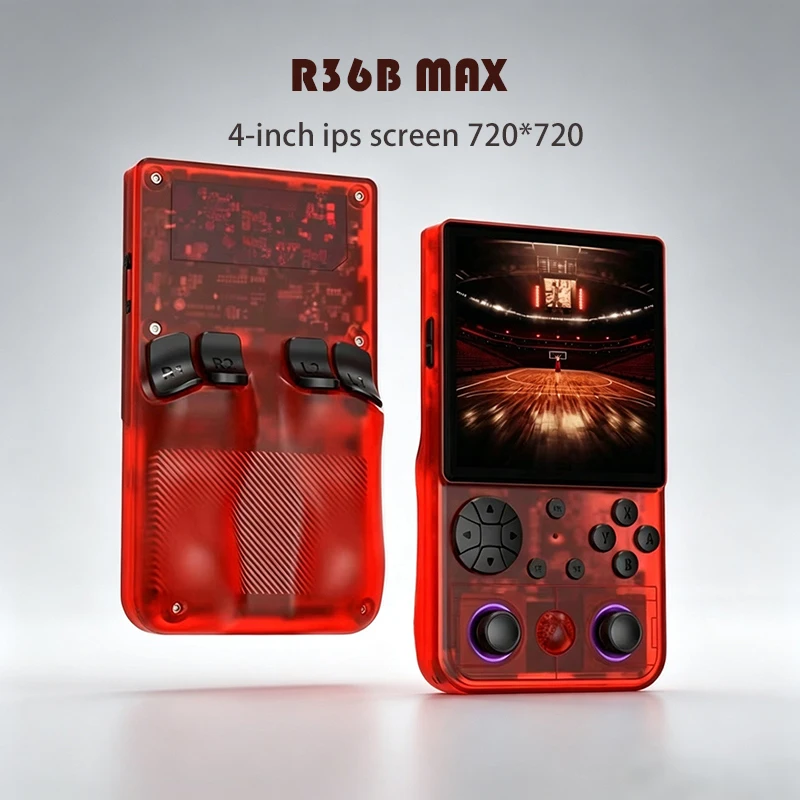 

NEW R36B MAX 720*720 4-inch IPS Screen RK3326 Open Source Linux Retro Portable Handheld Game Console Cheap Children's Gifts
