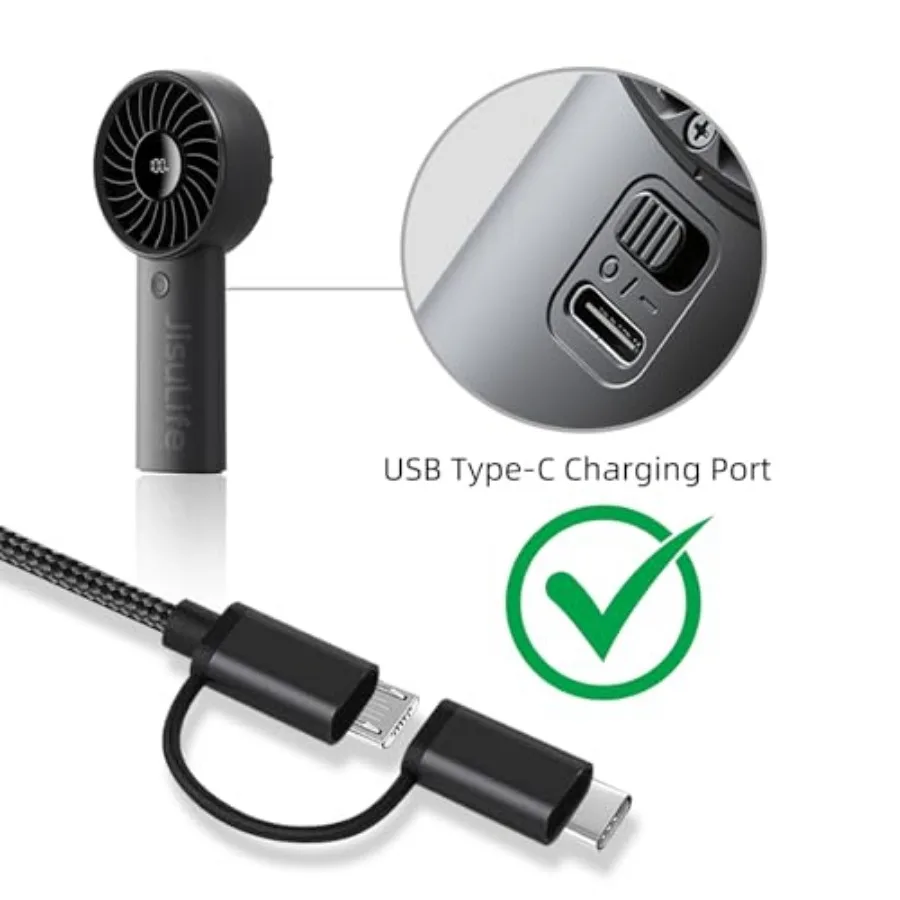 USB C and Micro USB Handheld Mini Portable Fans Charger Compatible for Version Fan, HomeLifairy, WiHoo, FrSara, SkyGenius, Blad