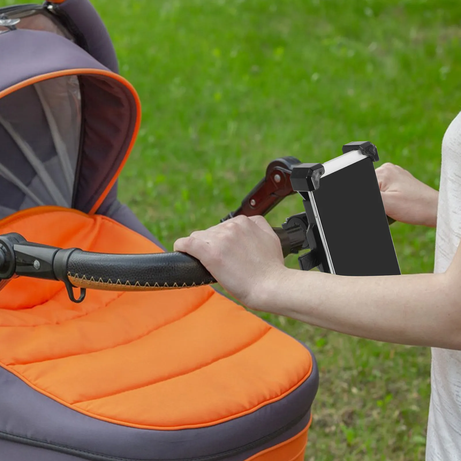 Phone Holder Rotatable Bike Scooter Stroller Wheelchairs Phone Mount Handlebar Clamp Stable Secure Grip for Navigation