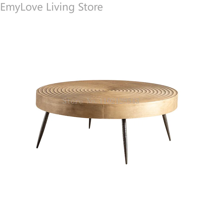 журнальный столик High Quality Homestay Style Sofa Side Table Wooden Small Round Coffee Table Tea Table Corner Bedside Table