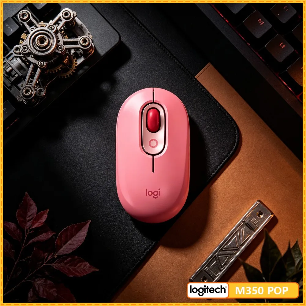 Logitech M350 POP Pebble Mouse 77G Lightweight Auto Sleep Long Battery Quiet Scroll For Travel Office Home Daily Use