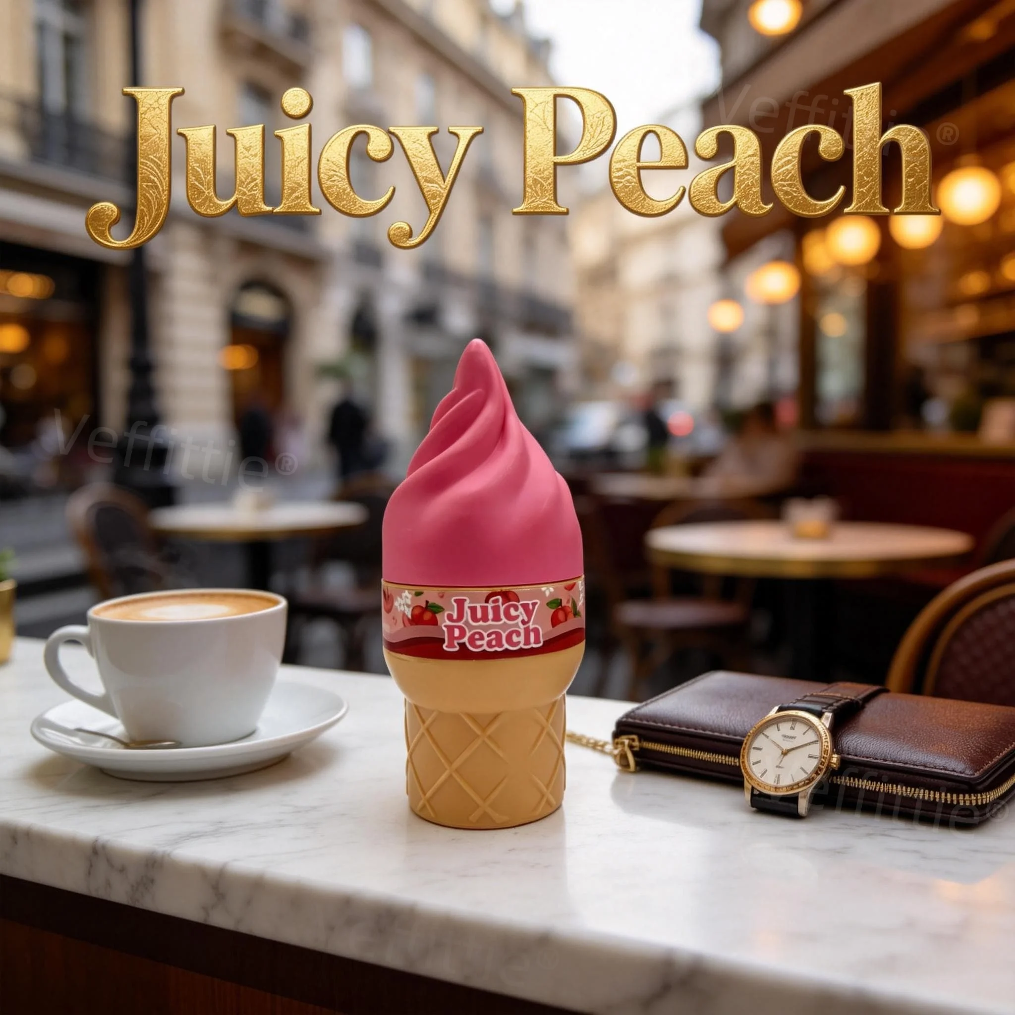

Metro Chic Nectarine Rose Eau De Toilette, 3.52oz Ice Cream Shape Spray, Elegant Aroma for Urban Office & Business Daily Wear