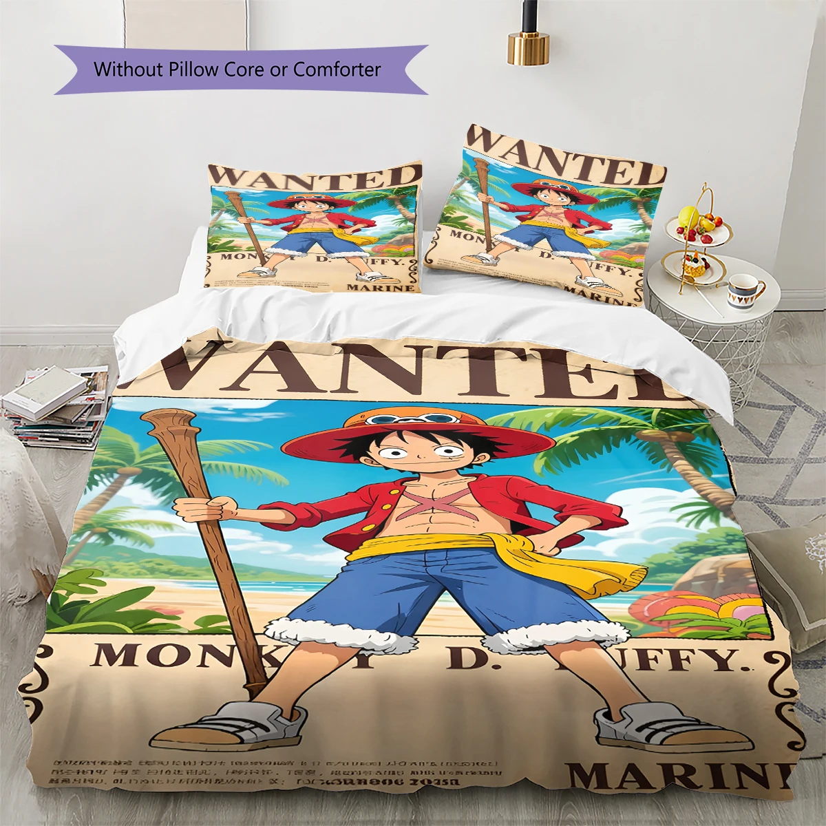 ONE PIECE Monkey D. Luffy Comfortable Soft Duvet Cover, Children Bedding Gift Set, Extra Large Various Sizes -HE82