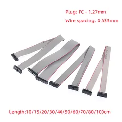 1PCS FC 1,27mm Pitch Grau Flachband Datenkabel IDC Doppelenden Gleiche Richtung 6/10/14/16/20/30/34/40P JTAG ISP Download Kabel