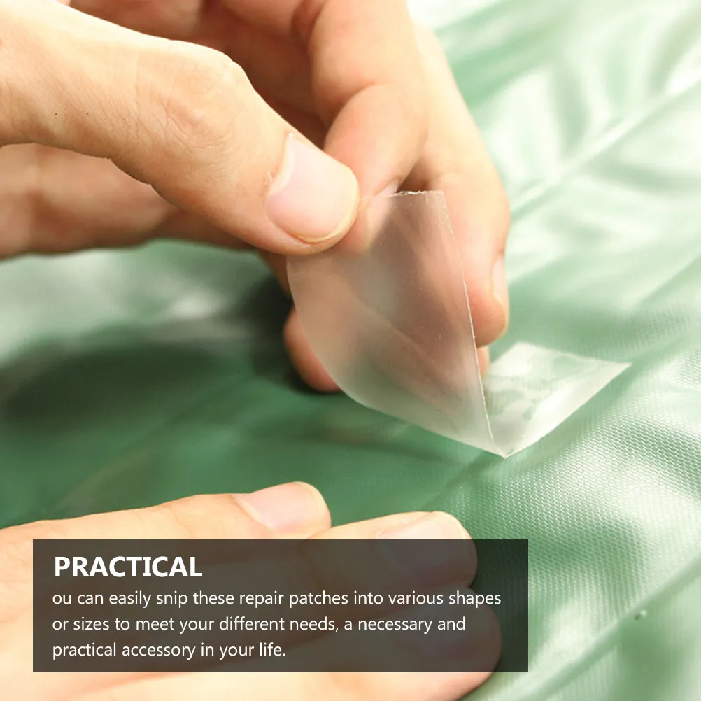 5pcs Transparent Self-Adhesive Repair Patches – Waterproof Tent, Gear & Inflatable Mattress Fix Kit