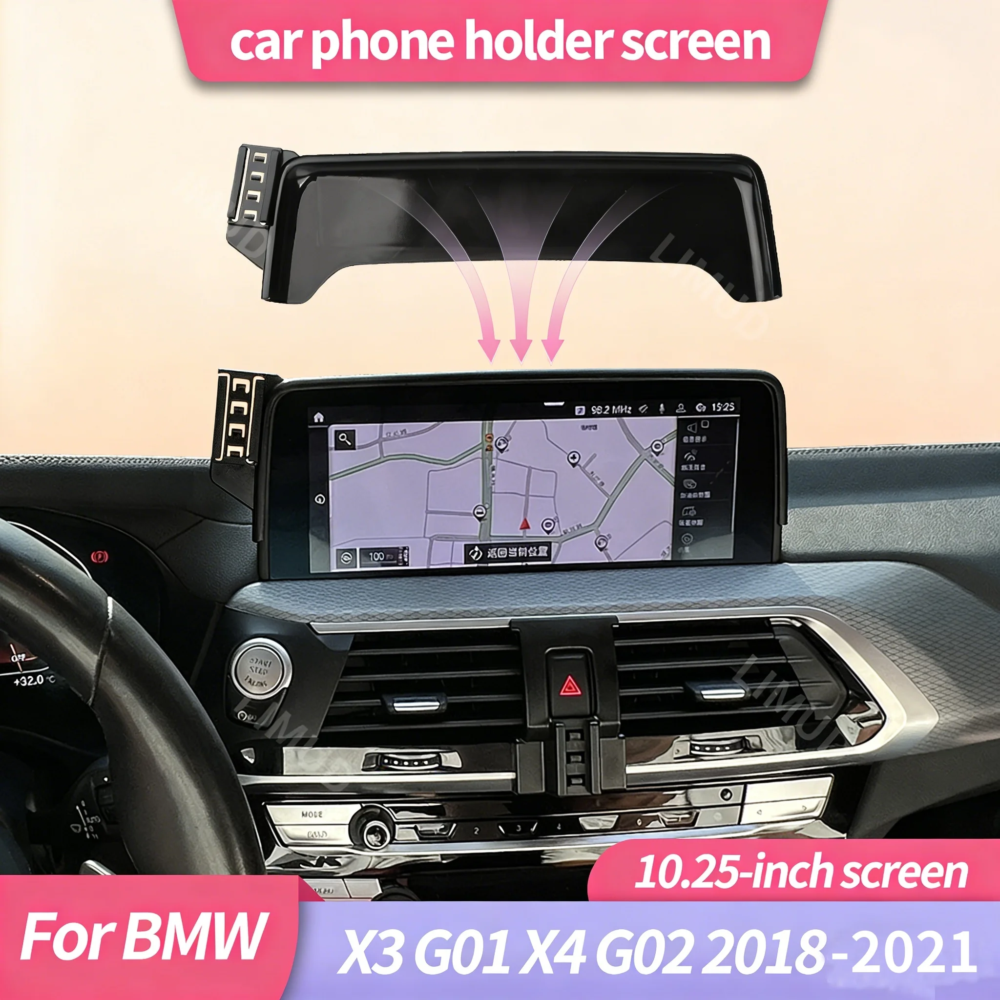 

Suitable For BMW X3 G01 X4 G02 2018-2021 10.25-Inch Screen Navigation Bracket Car Screen Navigation Fixed Universal Phone Holder
