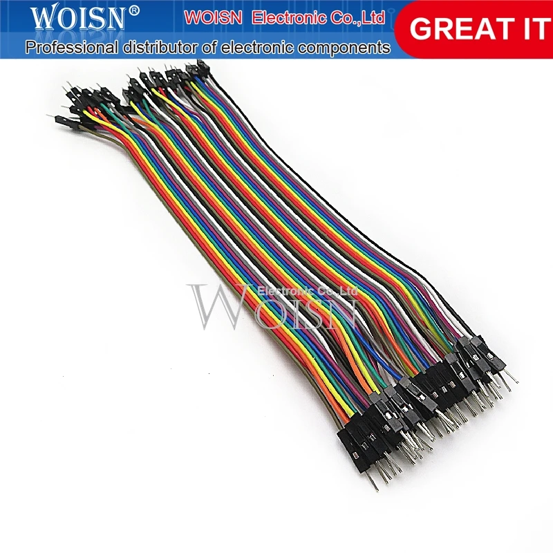 10pcs/lot 40P color Dupont line 1P to 1P line length 20CM a row of 40 male to female color cable