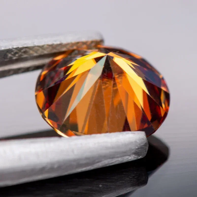 Moissanite granada vermelho colorido corte redondo charme pedra preciosa laboratório cultivado diamante para diy jóias fazendo materiais com certificado gra