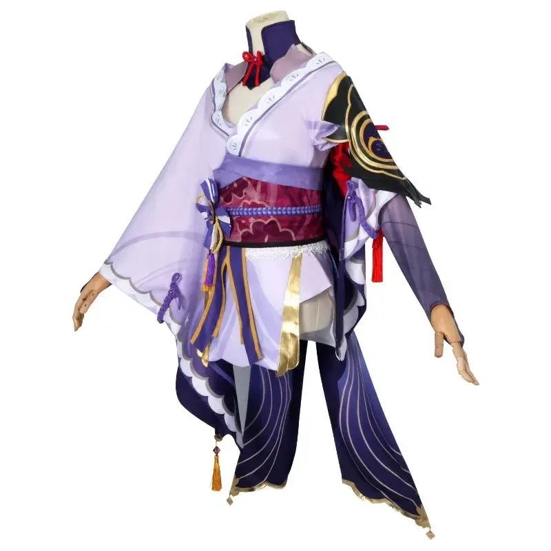 Amine Genshin Impact Raiden Shogun Cosplay Costume Baal Wig Shoes Halloween Costumes for women Kimono Dress UP Uniform Cosplay