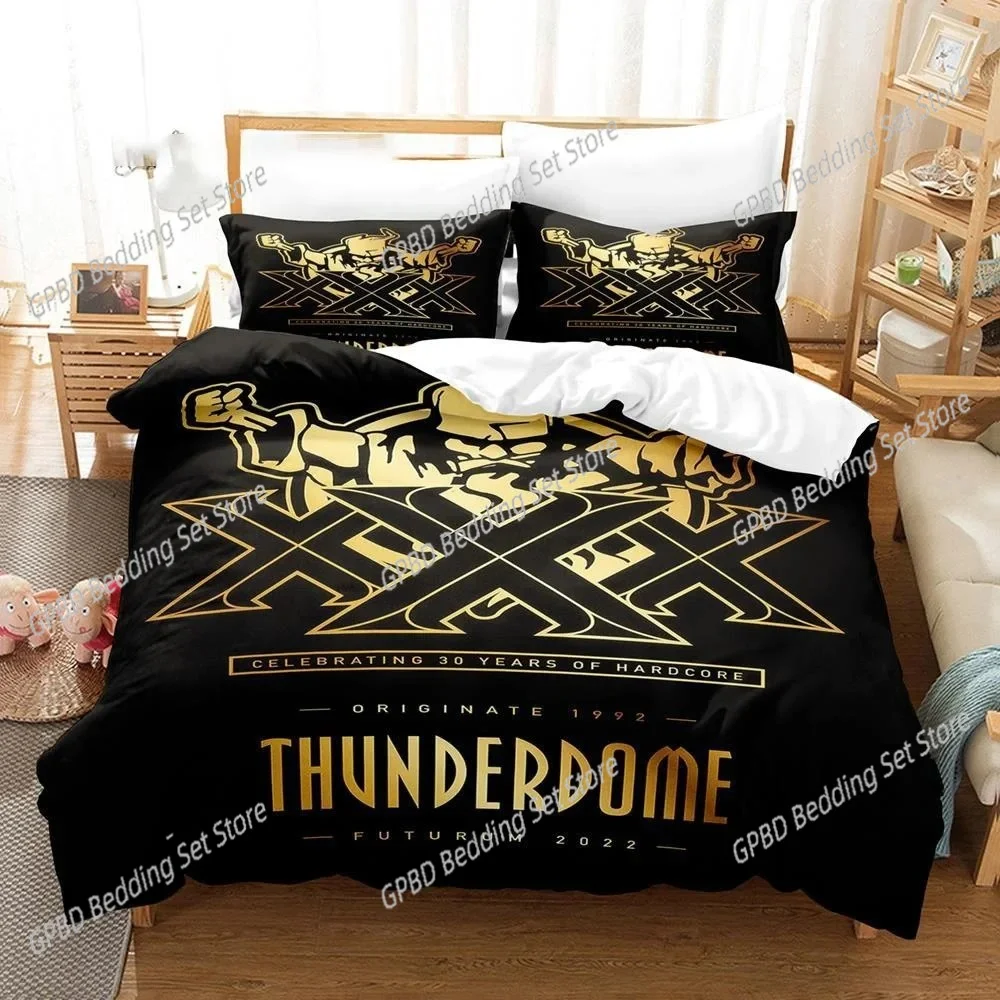 

3D Print Thunder Dome Logo Bedding Set,Duvet Cover Bed Set Quilt Cover Pillowcase,King Queen Twin Size Boys Girls Adults