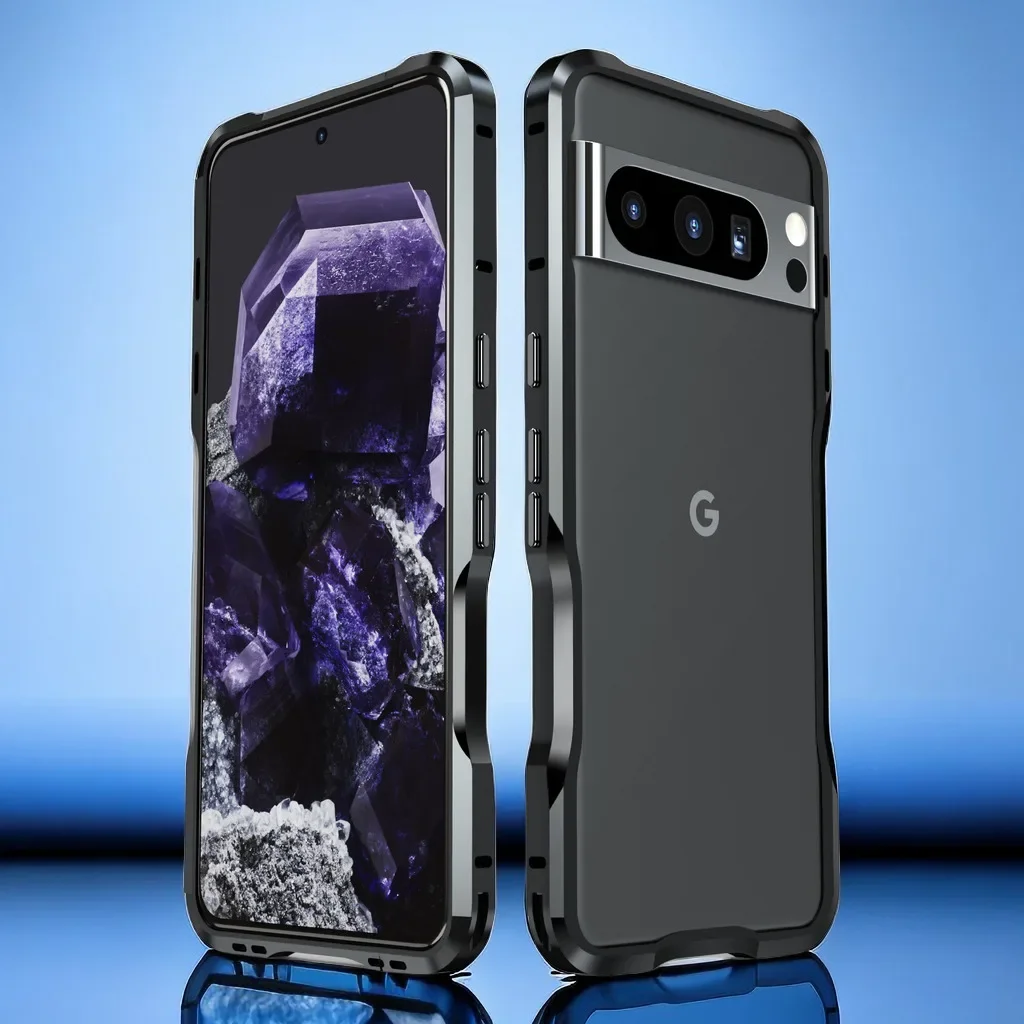 New! Aluminum Metal Bumper Case For Google Pixel 8 Pro 3D Hard Frame Protective Cover Shell