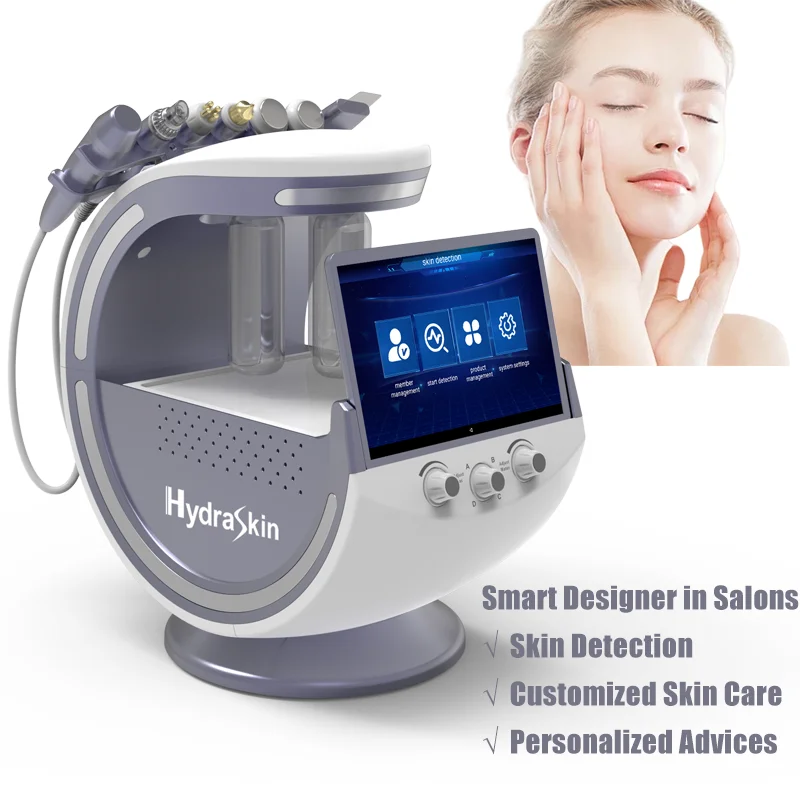 7 in 1 Facial Machine Deep Cleaning Skin Care Device Skin Scanner Analyzer Ultrasound Facial Care Hydro Facial Machines